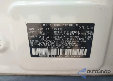 2018 Subaru Outback 2.5I Limited from USA, damaged, VIN 4S4BSANC3J3311624